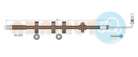 Шланг гальмівний передн. прав. 406 (купе) ADRIAUTO 35.1251