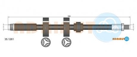 Шланг гальмівний передн. 607 -04 ADRIAUTO 35.1261 (фото 1)