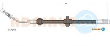 Шланг гальмівний задн. лів. 407,Citroen C5 III 08- ADRIAUTO 35.1266