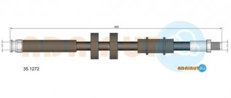 Фото шланг гальм. передн. нижн. Jumper 02- ADRIAUTO 35.1272 Шланг гальм. передн. нижн. Jumper 02- ADRIAUTO 35.1272