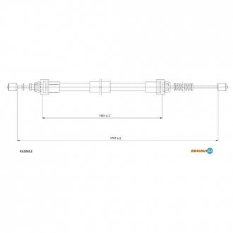 Трос заднього гальма Duster 10- 4X2 ADRIAUTO 41.0202.2