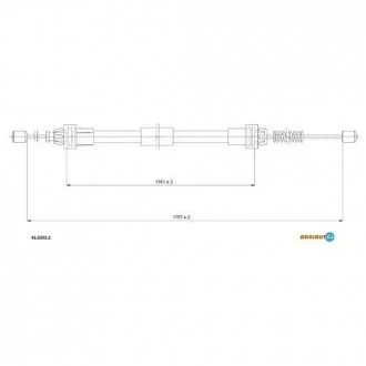 Трос заднього гальма Duster 10- 4X2 ADRIAUTO 41.0202.2