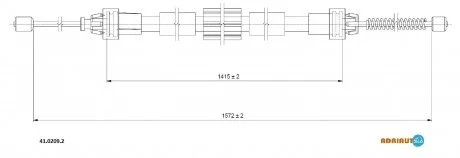 Трос ручного гальма задн. прав. CLIO III, MODUS / GRAND MODUS ADRIAUTO 4102092