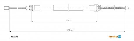Трос ручного гальма задн. лів. (бараб.) Clio 98- ADRIAUTO 41.0217.1 (фото 1)