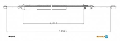 Трос стояночного гальма задн Лів (1480мм/1165мм) RENAULT MEGANE I 1.4-1.9D 03.99-08.03 ADRIAUTO 4102291