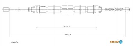 Трос ручного гальма прав. 1587/1430 Clio III 05- ADRIAUTO 4102651 (фото 1)