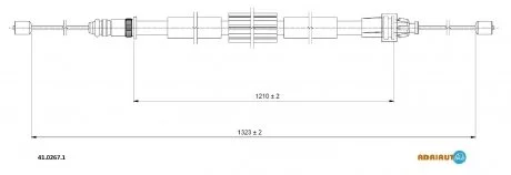 Трос ручного гальма лів.Clio 05- ADRIAUTO 4102671