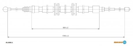 Трос ручного гальма Kangoo 08- ADRIAUTO 41.0282.1 (фото 1)
