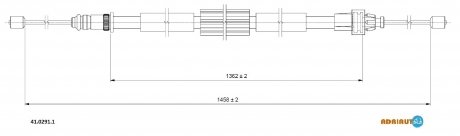 Трос ручного гальма задн. лів. CLIO (III) 06- ADRIAUTO 4102911 (фото 1)