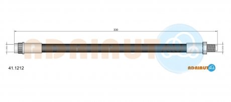 Шланг гальмівний передній Logan,Sandero,Rapid -98, Safrane -96. ADRIAUTO 41.1212