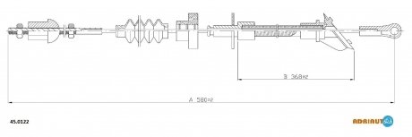 Трос зчеплення Terra всі 1,3-1,4-DS 5speed 90- (ADRIAUTO 450122