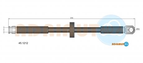 Гальм.шланг задн.Ibiza,Malaga -93 ADRIAUTO 45.1212 (фото 1)