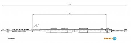 Трос ручного гальма прав.Avensis 98- ADRIAUTO 52.0218.1