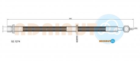 Шланг гальмівний передн. лів.Yaris -05 ADRIAUTO 52.1274