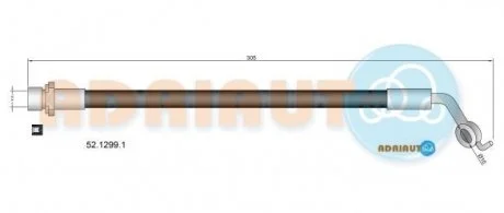 Шланг гальмівний задн.прав.Rav 4 III 2.0/2.2 06- ADRIAUTO 52.1299.1