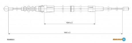 Трос ручного гальма Polo -09 (1044mm) ADRIAUTO 5502121