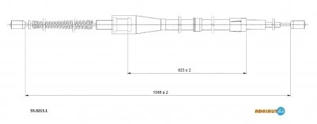 Трос ручного гальма (барабан) 1588/923 Fabia 14- ADRIAUTO 5502131
