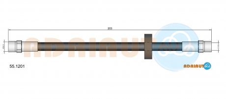 Шланг гальм. задн. Polo, Golf, Jetta, Passat, T2, AUDI 80/100 ADRIAUTO 55.1201