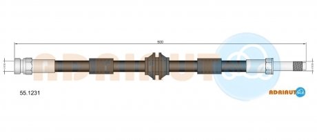 Шланг гальм. передн.Sharan 95- FORD Galaxy SEAT Alhambra -01 ADRIAUTO 55.1231