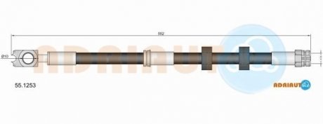 Шланг гальмівний передн.Fabia 00- ADRIAUTO 55.1253 (фото 1)
