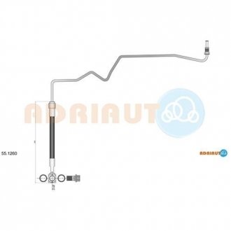 Шланг гальм. задн. лів.Skoda Octavia 96-,Golf V (диск) ADRIAUTO 55.1260