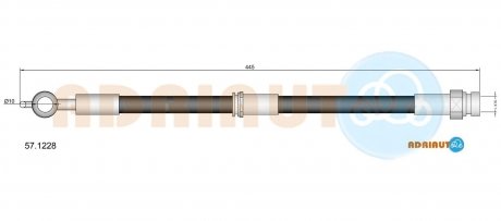 Шланг гальм. задн. S40,V40 95- ADRIAUTO 57.1228 (фото 1)