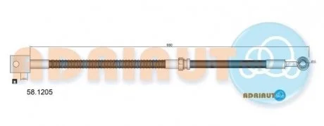 Шланг гальмівний передній правий SSANGYONG ACTYON I, ACTYON SPORTS I, ACTYON SPORTS II, KYRON, REXT ADRIAUTO 58.1205