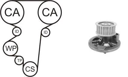Насос води + комплект зубчатого ремня AIRTEX WPK169601