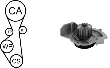 К-кт ГРМ (помпа з прокл. + ремінь + 2 ролика) C5 08-,Ford Focus,Kuga,Fiat 2.0HDI/TDCi AIRTEX WPK195501