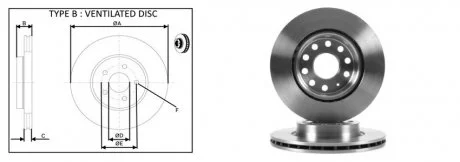 Диск тормозной, лев/прав, пер (кратно2шт) SKODA OCTAVIA II (1Z3) (02/04-06/13) APPLUS 61273AP
