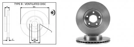 Диск тормозной, лев/прав, пер (кратно2шт) VOLVO V50 (545) (12/03-12/12) APPLUS 61281AP