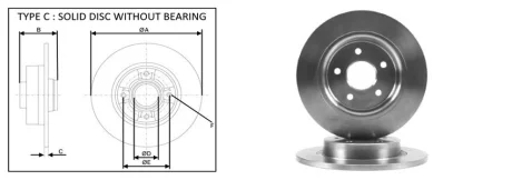 Диск гальмівний зад.Volvo C30, C70 Ii, S40 Ii, V40, V50 Ford C-Max, Focus C-Max, Focus Ii 1.5-2.5 10.03- APPLUS 61301AP