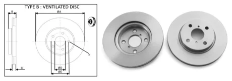 Гальмівний диск перед. Toyota Yaris 06- APPLUS 61313AP