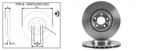 Диск тормозной, лев/прав, пер (кратно2шт) FIAT DOBLO Фургон/универсал (263_) (02/10-) APPLUS 61338AP