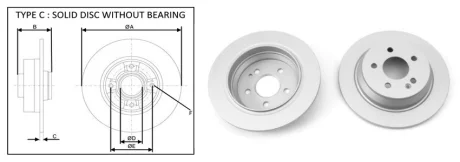 Диск гальмівний зад. DB Viano/Vito 2.1-3.7 03- APPLUS 61366AP