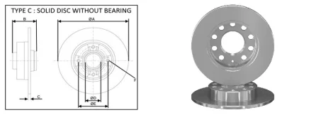 Диск гальмiвний зад. VAG A4 -04 04- APPLUS 61367AP