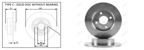 Диск тормозной (задний) Opel Astra G/H 98-/Meriva A 03- (240x10) APPLUS 61370AP
