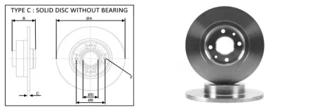 Диск гальмівний Fiat 500 2009- APPLUS 61371AP