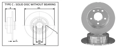 Диск гальмівний задній. DB A-class W169 04- APPLUS 61377AP