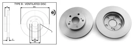 Диск гальмівний перед. Toyota Auris 1.4TDI 06.10-, Corolla (SED) (JP) 1.4TDI 06.11- APPLUS 61404AP