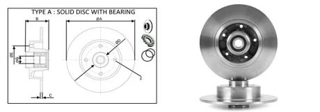 Диск гальмівний задній (без підшипника) 260x86,2 Renault Fluence, Megane III, CC, 08- APPLUS 61411BAP