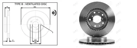 Диск тормозной (передний) Fiat Sedici/Suzuki SX4 06-(280x22) APPLUS 61423AP