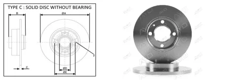 Диск тормозной (передний) VW Caddy 83-92/Golf/Jetta 74-99/Passat 80-88/Polo 96-01 (239x12) APPLUS 61471AP