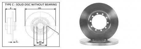 Диск тормозной, лев/прав, задн (кратно2шт) FORD TRANSIT VI Фургон (04/06-08/14) APPLUS 61489AP