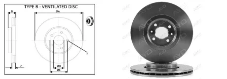 Диск тормозной передний (кратно 2) Renault Scenic II (JM0/1_) (03-10) APPLUS 61522AP