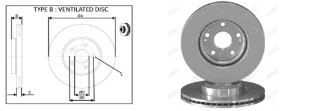 Диск гальмівний перед. Toyota Avensis, Corolla Verso 1.6-2.2D 04.04-03.09 APPLUS 61528AP