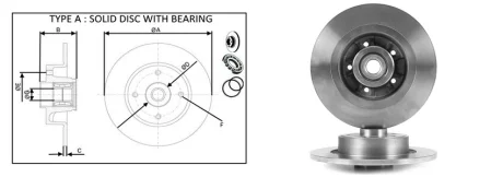 Диск гальмівний задній (з підшипником) Renault Grand Scenic II 06-> APPLUS 61531BAP