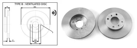 Гальмівний диск перед. (280x22x49.2) Nissan Primera 99- APPLUS 61650AP