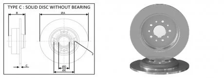 Диск тормозной задн (кратно2шт) FORD USA EXPLORER (10-) APPLUS 61668AP