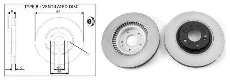 Диск тормозной, лев/прав, пер (кратно2шт) HYUNDAI SANTA FE III (DM) (09/12-) APPLUS 61728AP